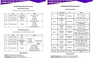 Calendrier des compétitions 2026/2027